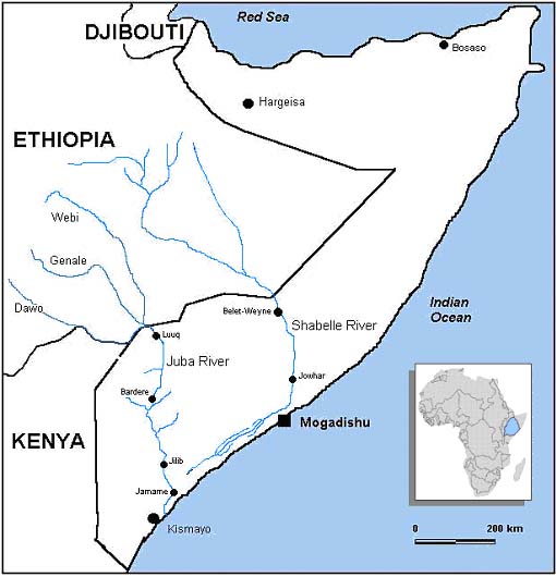 physical map of africa with rivers and mountains. Map showing the Jubba and